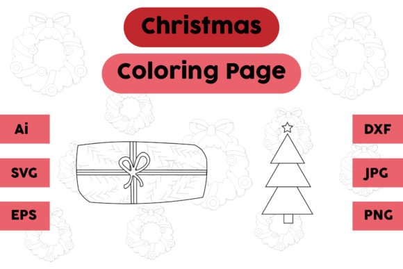 A Brand Designer's Review: Christmas Coloring Page Gift Tree Set Graphics