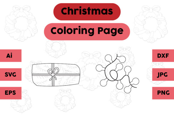 A Brand Designer's Review of Christmas Coloring Page Gift Lamp Set Graphics