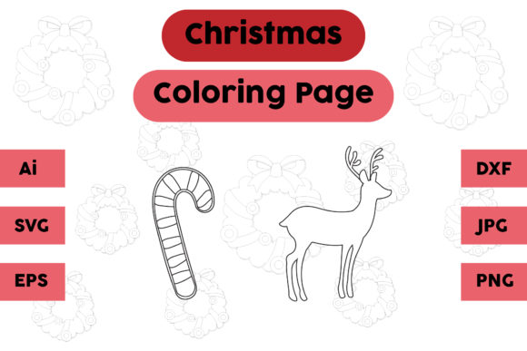 A Candy Deer Design for Graphics and Branded Coloring Pages