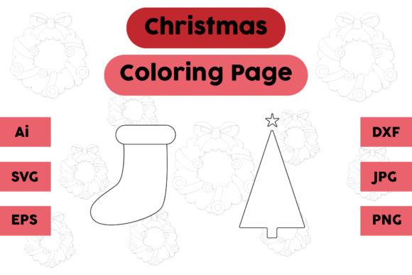 A Crafter's Review: Christmas Coloring Page Socks Tree Set 1 Graphics