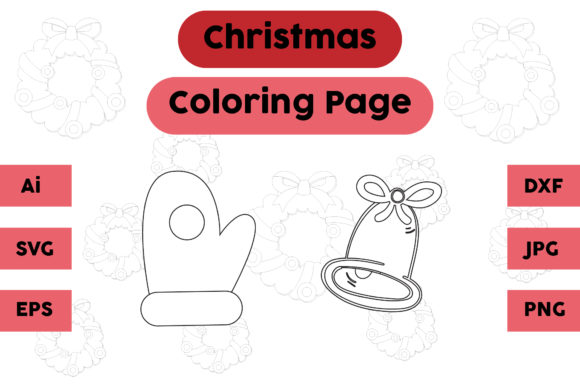 A Glove and Bell Coloring Page for Blog Graphics & Content
