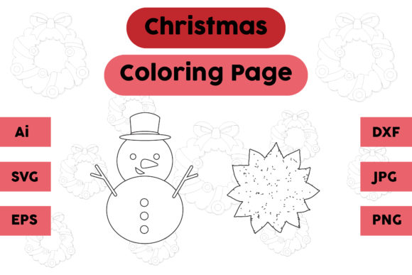 Christmas Coloring Page Decoration 9: A Graphic Asset for Editorial Use