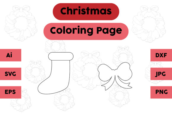 Christmas Coloring Page Socks Tie Set: A Cozy Graphic Asset