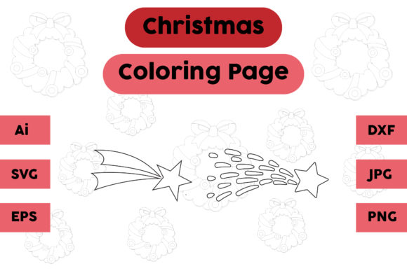 Christmas Coloring Page Star Set 01: A Festive Graphic Asset for Crafters