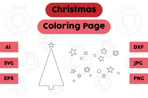 Christmas Coloring Page Tree Star Set 08 Review for Graphics and Coloring Pages
