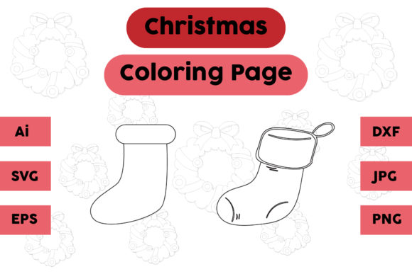 Evaluating Christmas Coloring Page Socks Set 03 for Commercial Graphics