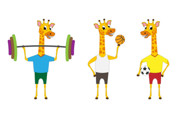Giraffe Sport Illustration Graphics