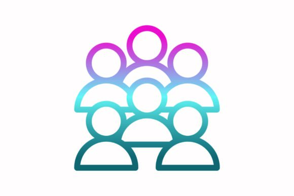 Group Rainbow Coloring Icon Graphics for Branding and Icons