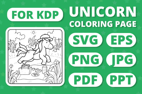KDP Unicorns Seasons Coloring Page: A Versatile Graphic Design Asset