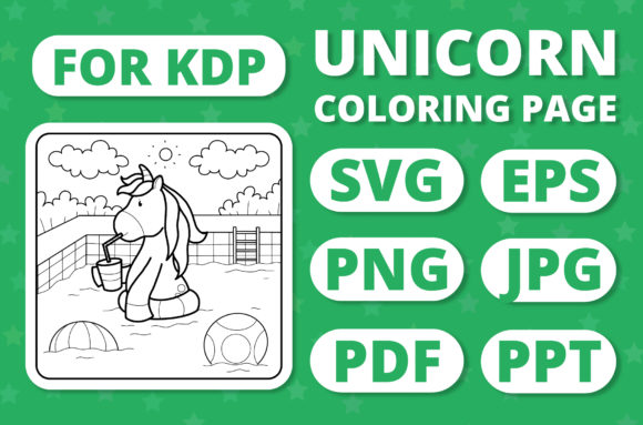 Reviewing KDP Unicorns Seasons Coloring Page 14 for Digital Selling