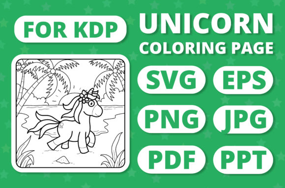 Reviewing KDP Unicorns Seasons Coloring Page 9 for Real Embroidery Work